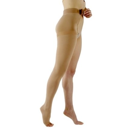 504WS4O77 Thigh High Compression Stocking  Beige  Full Long S4  Open Toe  4050 mmHg