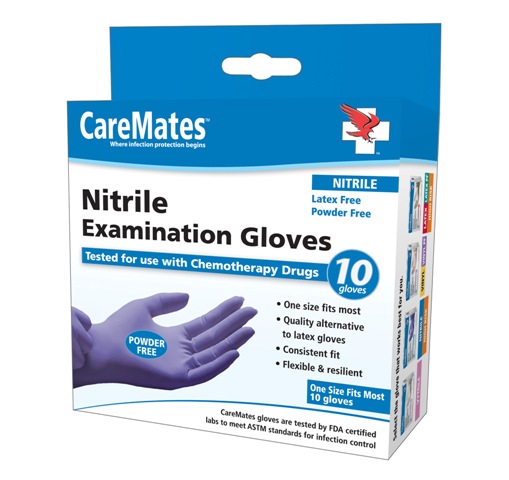 Picture of CareMates 01613020 Nitrile Powder Free Gloves&#44; One Size - Case Of 100