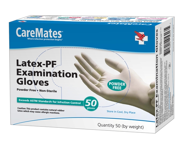 Picture of CareMates 05311020 Latex Powder Free Gloves- Textured- Small - Case Of 20