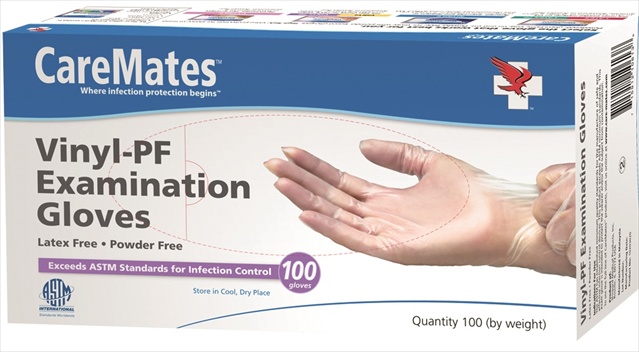Picture of CareMates 10411010 Vinyl Powder Free Gloves&#44; Small - Case Of 10