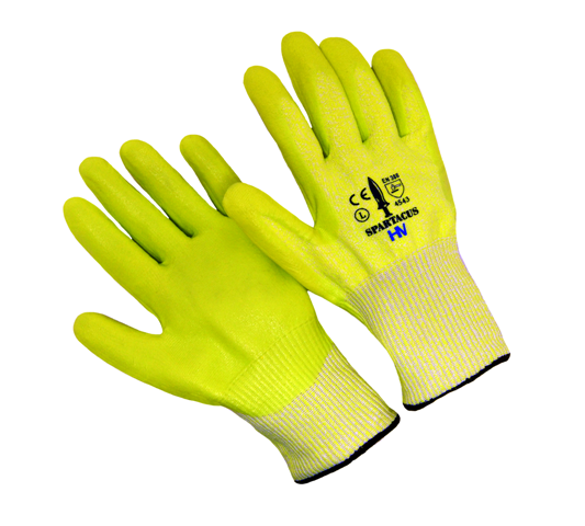 Hivis Hppe Liner with Nitrile Palm Coating Glove, Large - Pack of 12