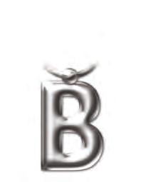 2202 Solid Metal Initial Keyring - B