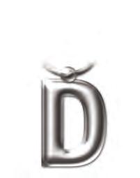 2204 Solid Metal Initial Keyring - D