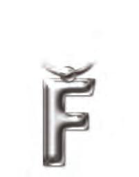 2206 Solid Metal Initial Keyring - F