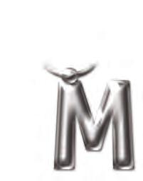 2213 Solid Metal Initial Keyring - M
