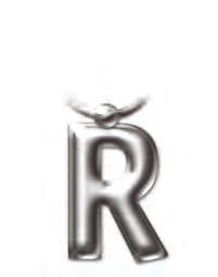 2217 Solid Metal Initial Keyring - R
