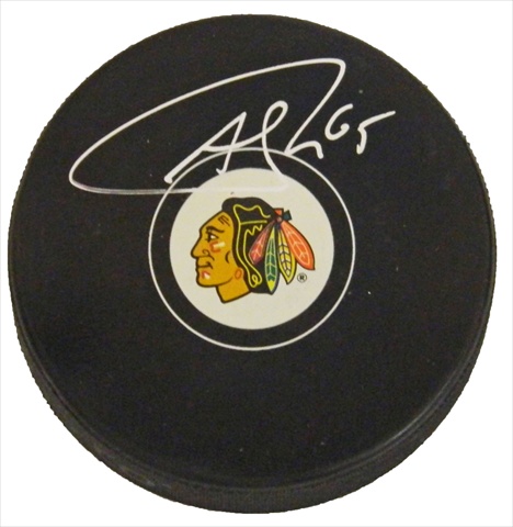 Andrew Shaw Signed Blackhawks Logo Hockey Puck