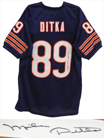 Picture of Mike Ditka Signed Navy Custom Jersey