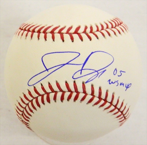 Picture of Jermaine Dye Signed Rawlings Official MLB Baseball With 05 WS MVP