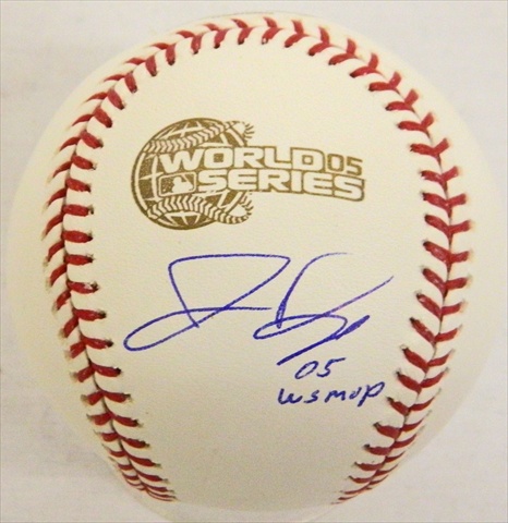 Jermaine Dye Signed 2005 World Series Baseball With 05 WS MVP
