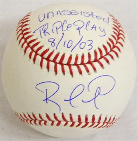 Rafael Furcal Signed MLB Baseball With Unassisted Triple Play 8.10.03