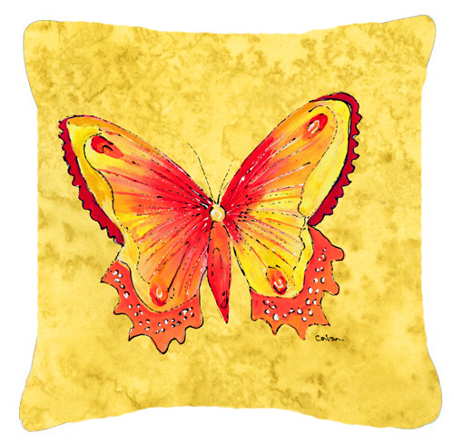 Picture of Carolines Treasures 8857PW1818 18 x 18 in. Butterfly On Yellow Indoor & Outdoor Fabric Decorative Pillow