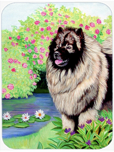 Picture of Carolines Treasures 7074LCB 15 x 12 in. Keeshond Glass Cutting Board - Large