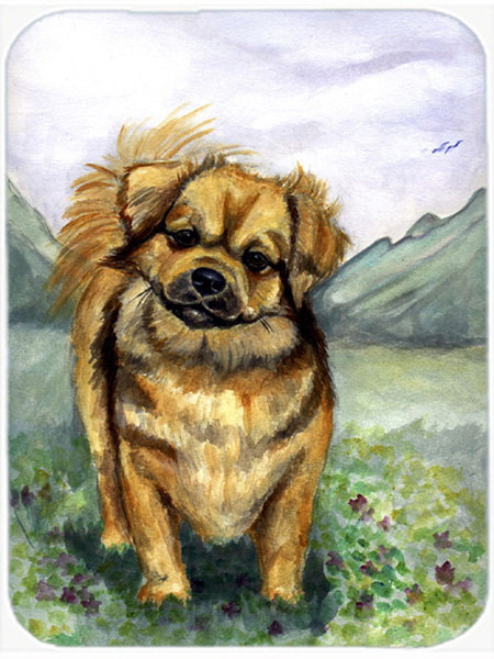 Picture of Carolines Treasures 7075LCB 15 x 12 in. Tibetan Spaniel Glass Cutting Board - Large