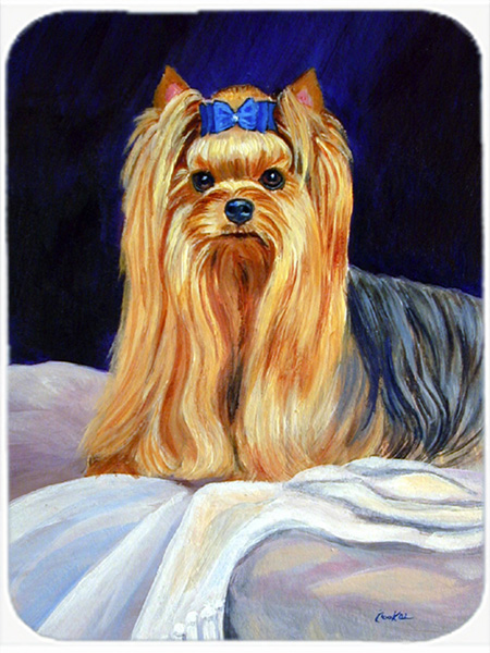 Picture of Carolines Treasures 7157LCB 15 x 12 in. Yorkie Glass Cutting Board - Large