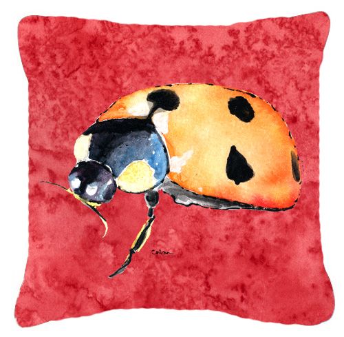 Lady Bug On Red Indoor & Outdoor Fabric Decorative Pillow