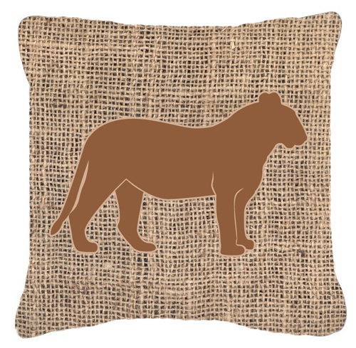 Tiger Burlap And Brown Indoor & Outdoor Fabric Decorative Pillow