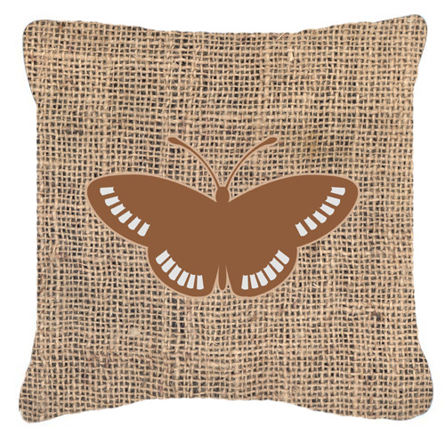 Butterfly Burlap And Brown Indoor & Outdoor Fabric Decorative Pillow