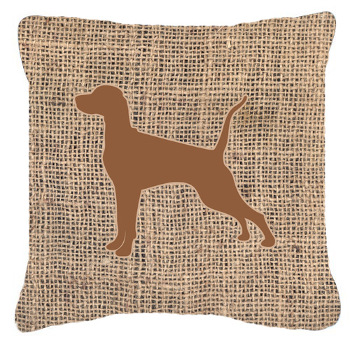 Pointer Burlap and Brown Indoor & Outdoor Decorative Fabric Pillow - 18 x 18 in.