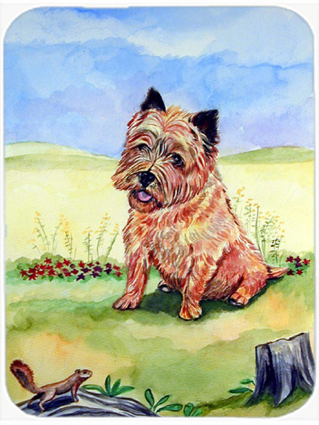 Picture of Carolines Treasures 7017LCB Cairn Terrier and the chipmunk Glass Cutting Board - Large- 15 x 12 in.