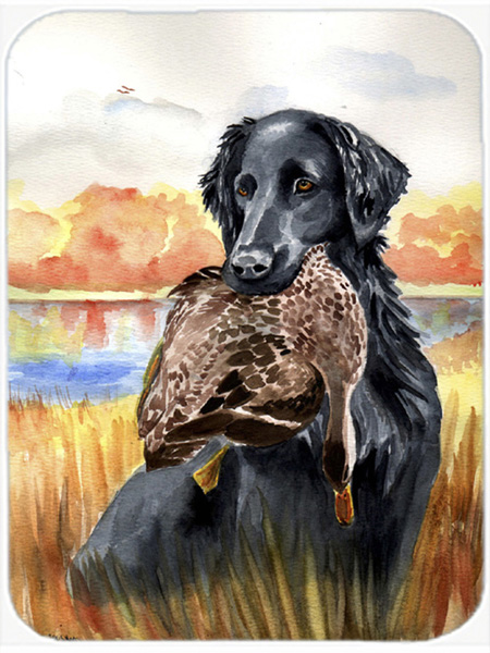 Picture of Carolines Treasures 7032LCB Flat Coated Retriever Glass Cutting Board - Large- 15 x 12 in.
