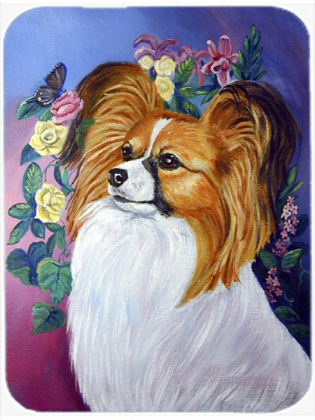 Picture of Carolines Treasures 7041LCB Papillon Glass Cutting Board - Large- 15 x 12 in.