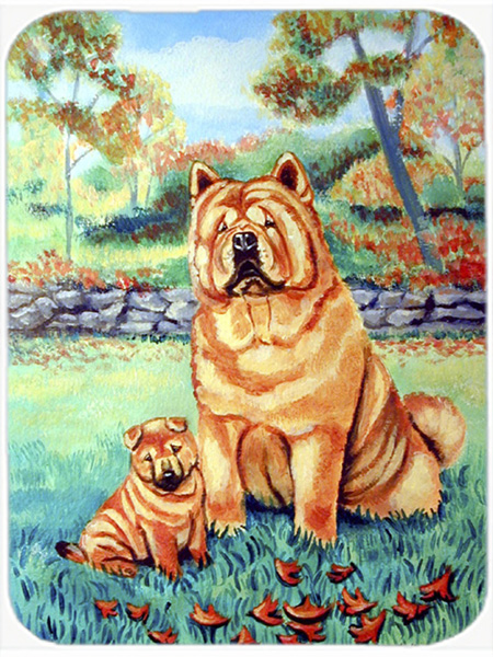 Picture of Carolines Treasures 7057LCB Chow Chow Mommas Love Glass Cutting Board - Large- 15 x 12 in.