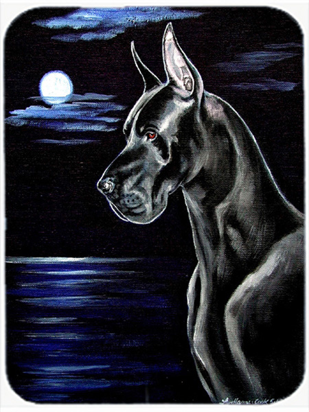 Picture of Carolines Treasures 7060LCB Moonlight Black Great Dane Glass Cutting Board - Large- 15 x 12 in.