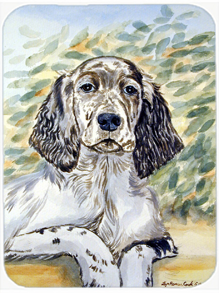 Picture of Carolines Treasures 7065LCB English Setter Glass Cutting Board - Large- 15 x 12 in.