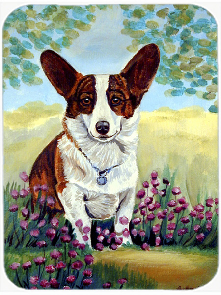 Picture of Carolines Treasures 7088LCB Cardigan Corgi Glass Cutting Board - Large- 15 x 12 in.