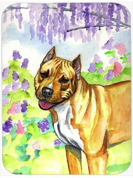 Picture of Carolines Treasures 7093LCB Pit Bull Glass Cutting Board - Large- 15 x 12 in.