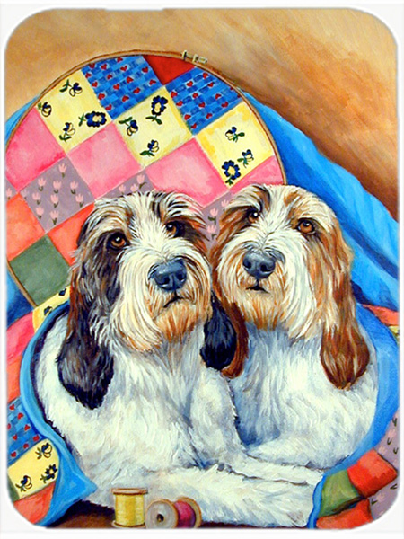 Picture of Carolines Treasures 7095LCB Petit Basset Griffon Vendeen PBGV Glass Cutting Board - Large- 15 x 12 in.