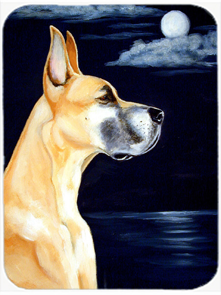 Picture of Carolines Treasures 7100LCB Fawn Great Dane in the Moonlight Glass Cutting Board - Large- 15 x 12 in.