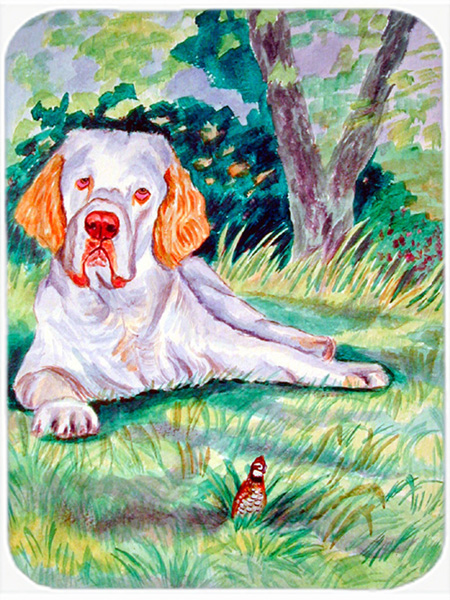 Picture of Carolines Treasures 7113LCB Clumber Spaniel Glass Cutting Board - Large- 15 x 12 in.