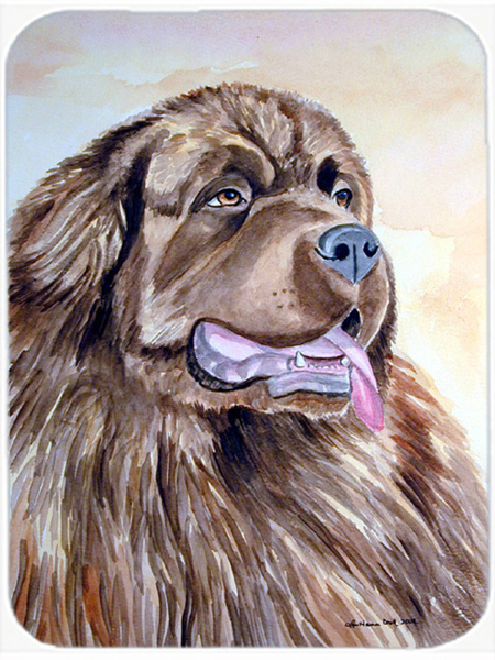 Picture of Carolines Treasures 7119LCB Chocolate Brown Newfie Newfoundland Glass Cutting Board - Large- 15 x 12 in.