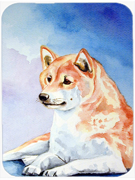 Picture of Carolines Treasures 7135LCB Red and White Shiba Inu Glass Cutting Board - Large- 15 x 12 in.