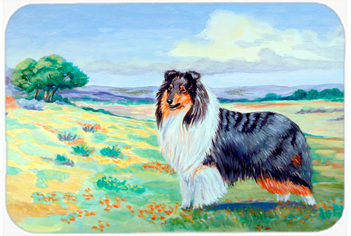 Picture of Carolines Treasures 7140LCB Collie Glass Cutting Board - Large- 15 x 12 in.