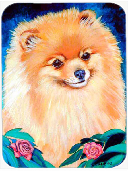 Picture of Carolines Treasures 7165LCB Pomeranian Garden Bud Glass Cutting Board - Large- 15 x 12 in.