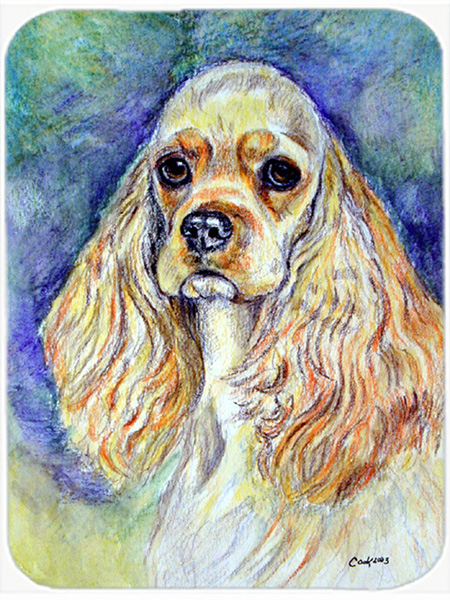 Picture of Carolines Treasures 7178LCB Blonde Tan Cocker Spaniel Glass Cutting Board - Large- 15 x 12 in.