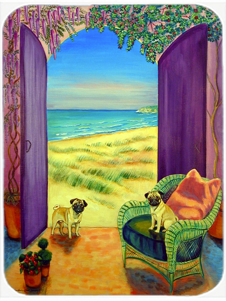 Picture of Carolines Treasures 7183LCB Pug Glass Cutting Board - Large- 15 x 12 in.