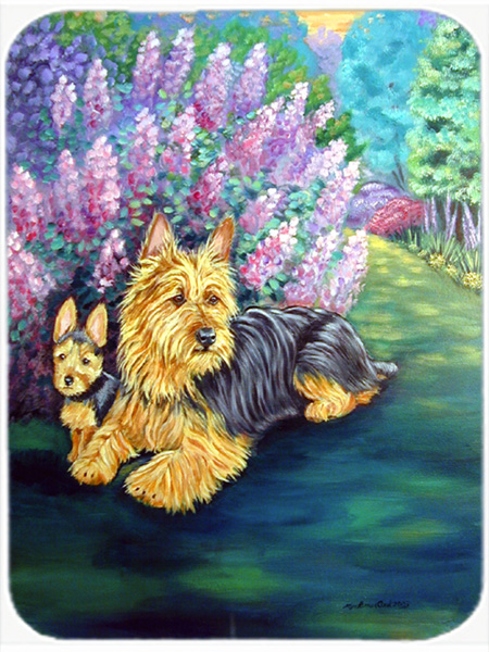 Picture of Carolines Treasures 7209LCB Australian Terrier Glass Cutting Board - Large- 15 x 12 in.
