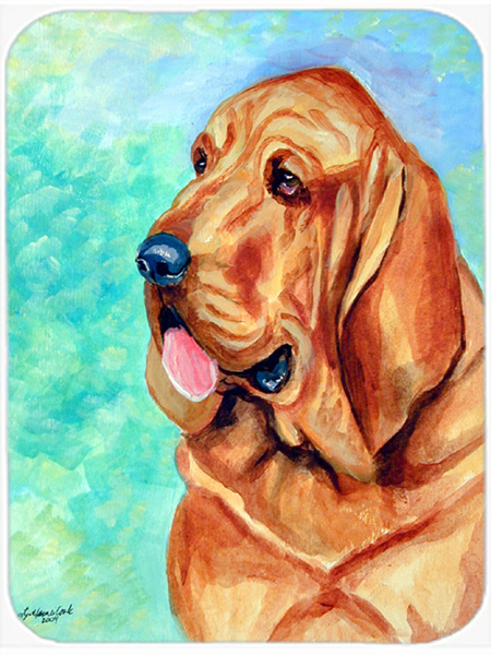 Picture of Carolines Treasures 7224LCB Bloodhound Glass Cutting Board - Large- 15 x 12 in.