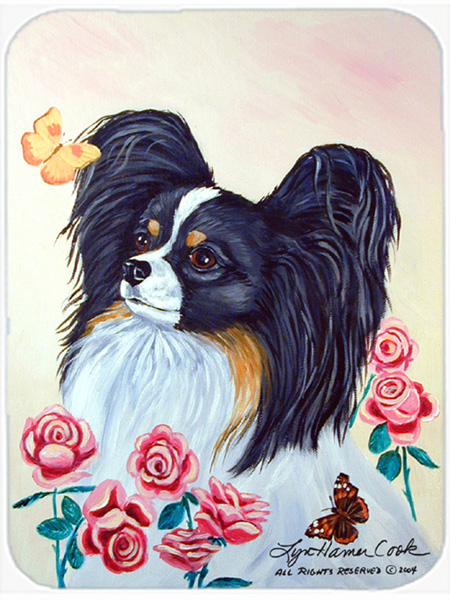 Picture of Carolines Treasures 7236LCB Papillon Glass Cutting Board - Large- 15 x 12 in.