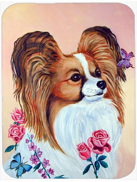 Picture of Carolines Treasures 7237LCB Papillon Glass Cutting Board - Large- 15 x 12 in.