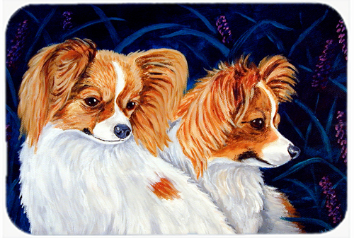 Picture of Carolines Treasures 7241LCB Papillon Glass Cutting Board - Large- 15 x 12 in.
