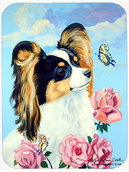 Picture of Carolines Treasures 7242LCB Papillon Glass Cutting Board - Large- 15 x 12 in.