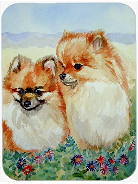Picture of Carolines Treasures 7262LCB Pomeranian Glass Cutting Board - Large- 15 x 12 in.
