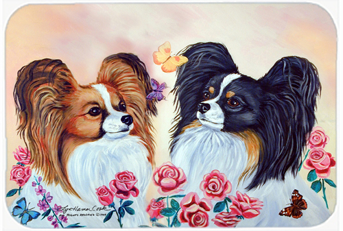 Picture of Carolines Treasures 7272LCB Papillon Glass Cutting Board - Large- 15 x 12 in.