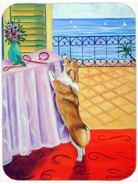 Picture of Carolines Treasures 7285LCB Corgi Glass Cutting Board - Large- 15 x 12 in.