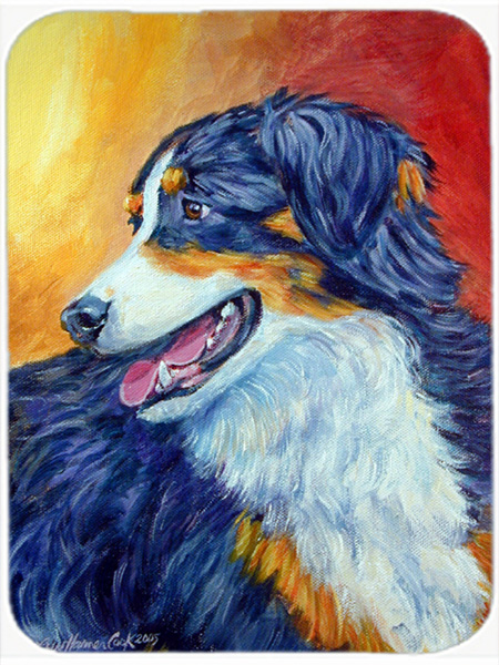 Picture of Carolines Treasures 7288LCB Australian Shepherd Glass Cutting Board - Large- 15 x 12 in.
